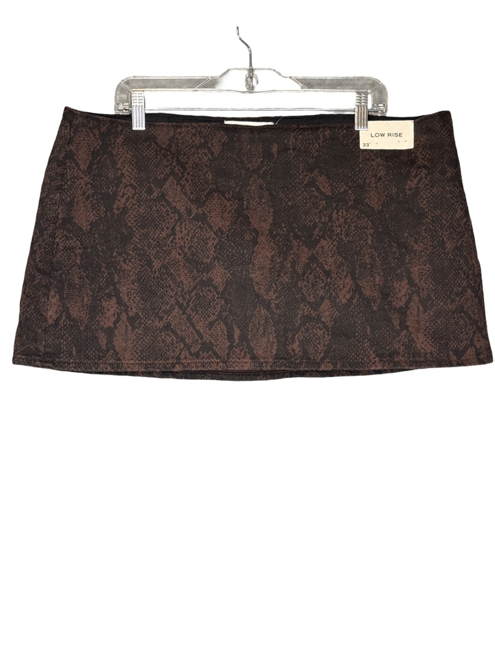 Abercrombie Snake-Print Brown Mini Skirt Low Rise NWT Size 33